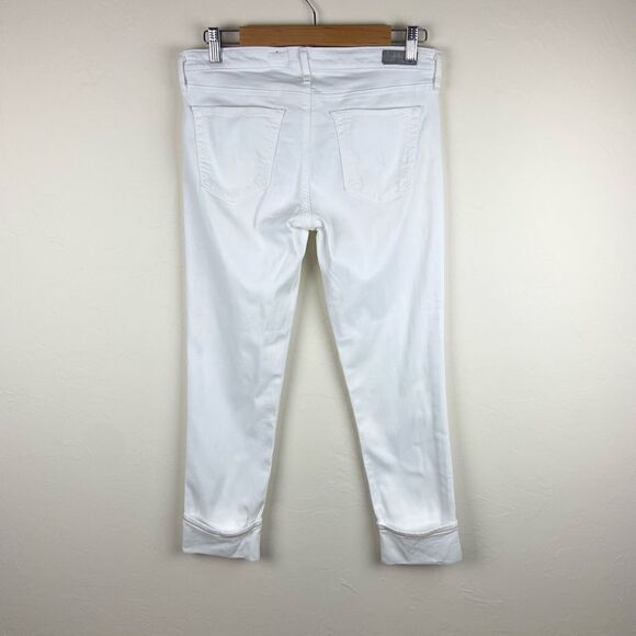 AG ‘The Stevie Cuff’ Slim Straight Cuffed Pant - White - Picture 6 of 8